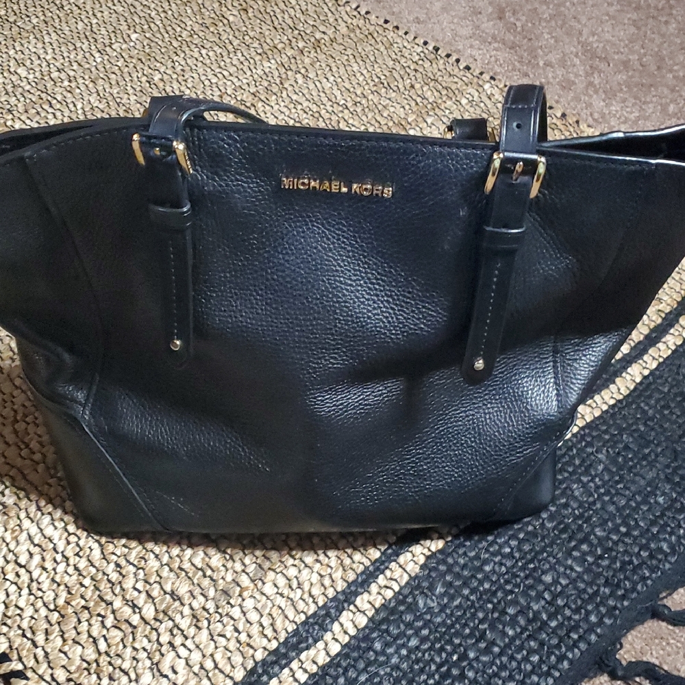 Michael Kors Black Pebbled Leather Tote